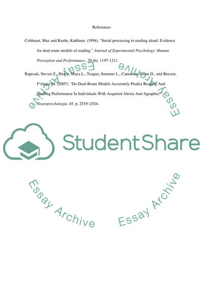 Spoken and Written Language, the Dual Route Model