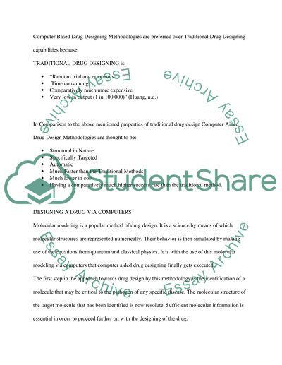 Drug Designing with the Aid of Computers