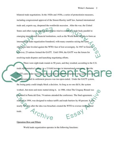 World Trade Organization Information