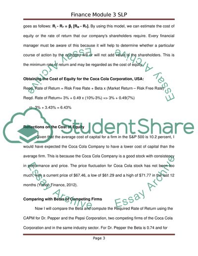 FIN501 - Strategic Corporate Finance Mod 3 SLP