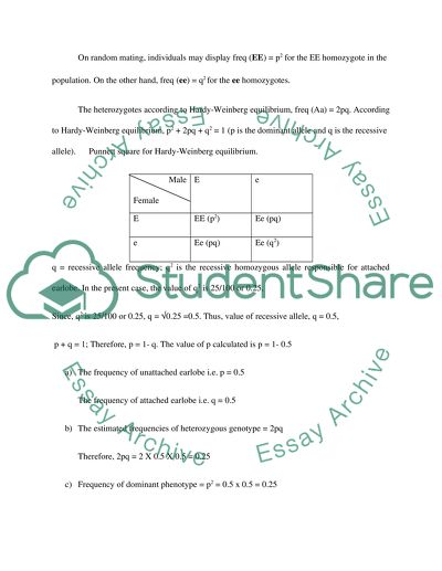 Genetics of Transmission of Traits in a Population