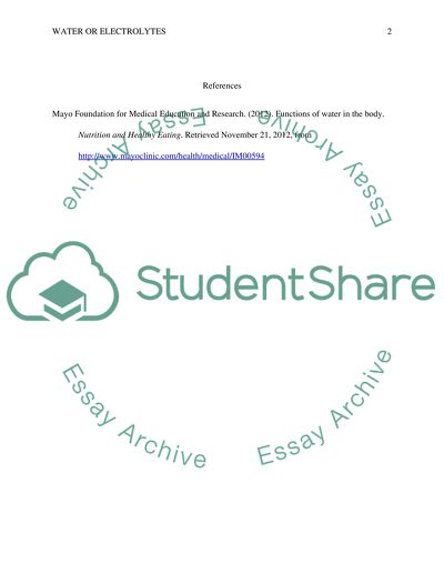 Water or Electrolytes