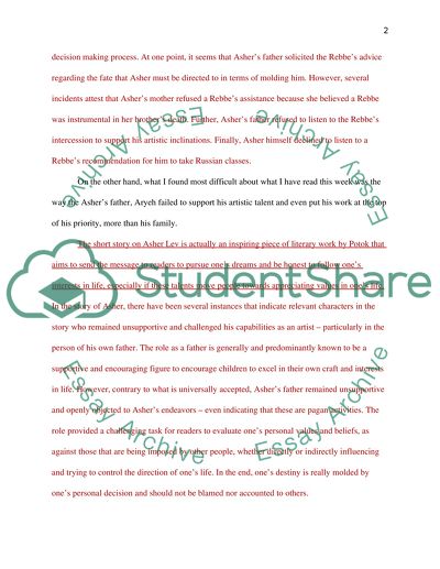 Reflection Journal on My Name is Asher Lev by Chaim Potok