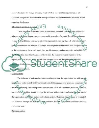 The Influence of Individual Resistance to Change