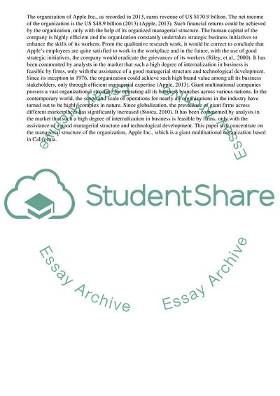 Structural or Managerial Control of Apple Inc