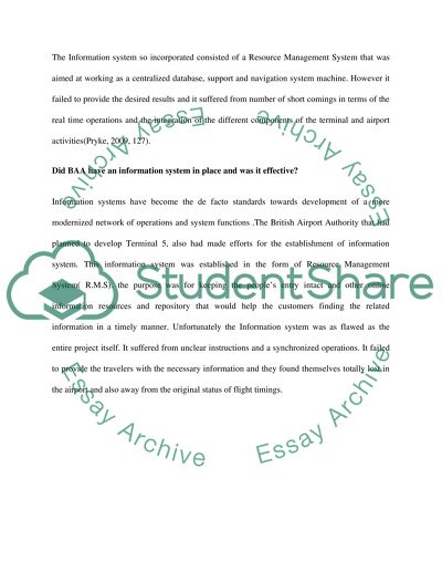 Salient Facts about British Airport Authority and Terminal 5