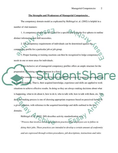The Strengths & Weaknesses of Managerial Competencies
