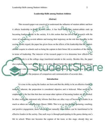 Leadership Skills Among Student-Athletes