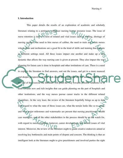 Patient Workplace Nursing Human Resource Issue