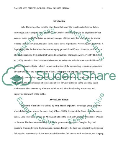 Causes and effects of Pollution in Lake Huron