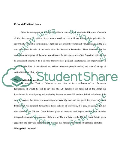 The Impacts of the American Revolution in US Societies