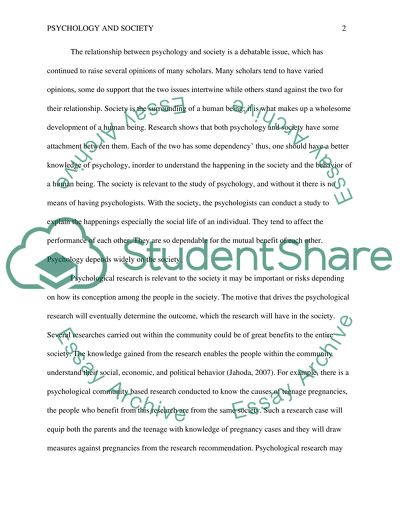 Psychology and Social Issues