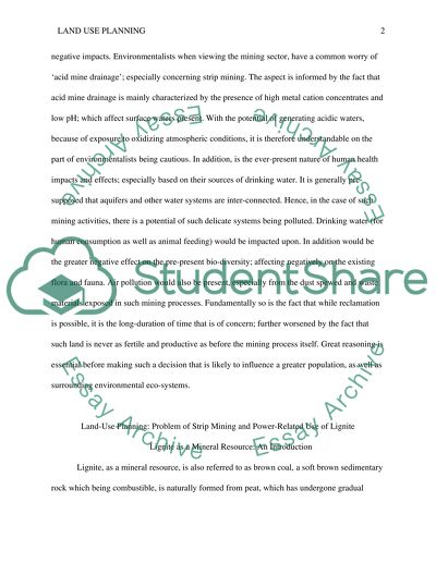 Problem of Strip Mining and Use of Lignite