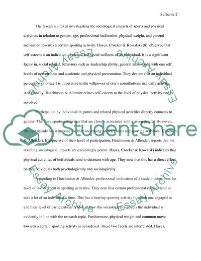 Sociological Impacts of Physical Activity and Sport among Young Adults