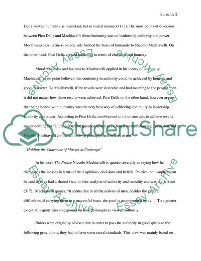 Pico Della and Niccolo Machiavellis Arguments on Religion and Theology