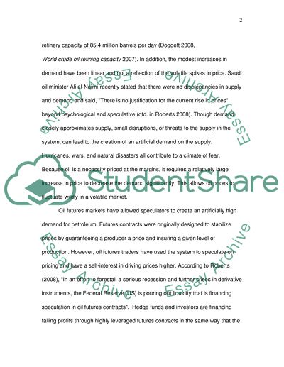 Oil Price Shock: Cause and Effect
