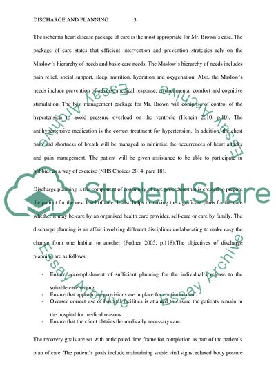 Discharge Plan for Patient before Vacating from the Hospital