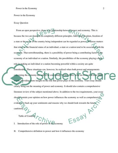 Power in the Economy