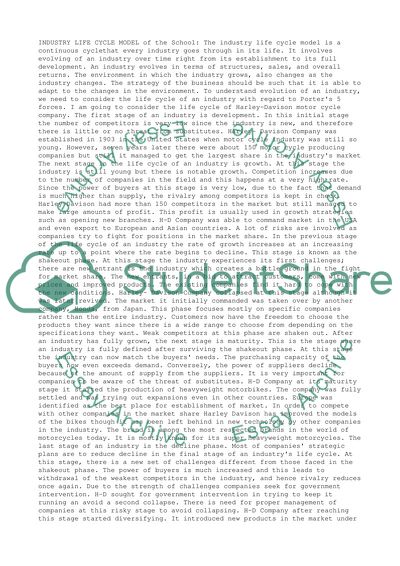 INDUSTRY LIFE CYCLE MODEL