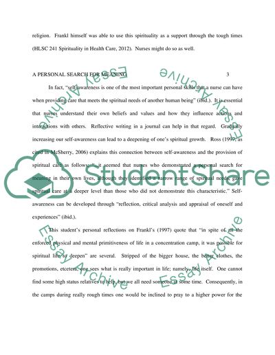 A Personal Search for Meaning