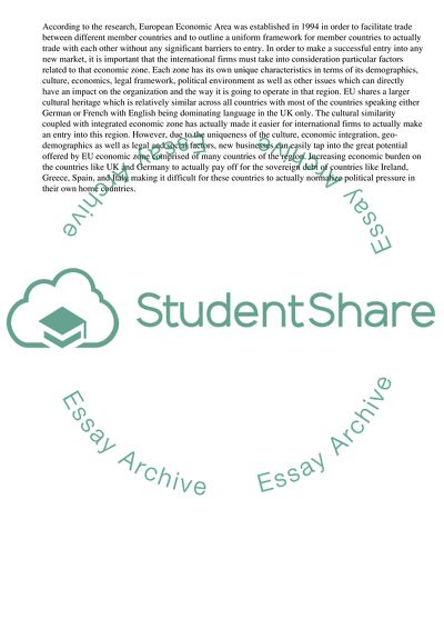 How a firm can make an entry into EU economic zone