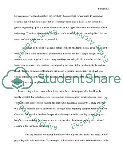 Designer babies should not be legalized