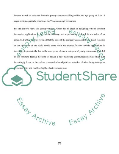 Developing IMC Plan for Tween Mobile Phone