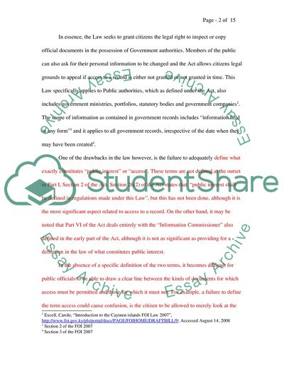 Freedom of Information Act on the Cayman Islands