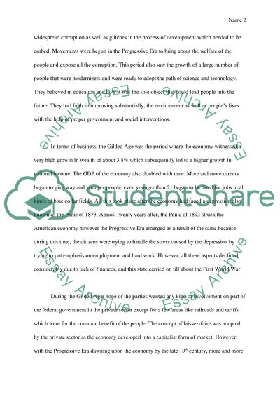 Progressive Era vs. Gilded Age