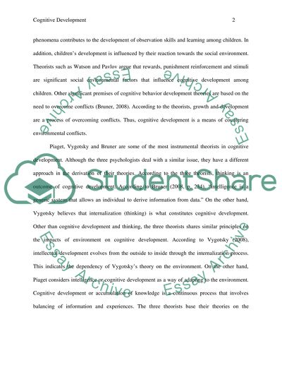 Cognitive Development During Childhood