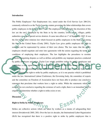 Taylors Law and the Right to Strike by Public Employees