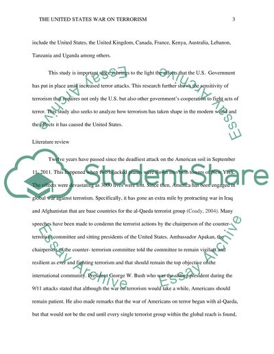 The United States War on Terrorism