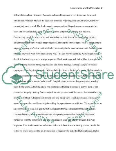 Leadership and Its Principles