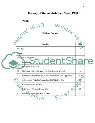 arab israeli war essay