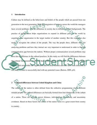 Business and Cultural Differences between the UK and China