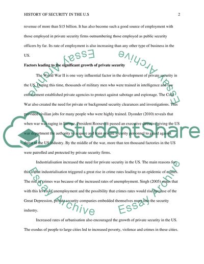History of Security in the U.S