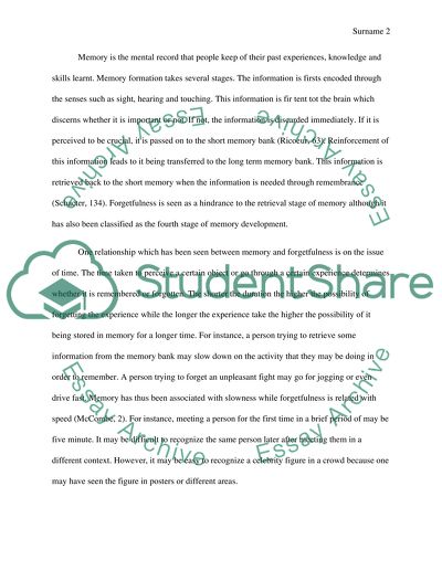 Relationship between Memory and Forgetting and its Effect on Our Daily Lives