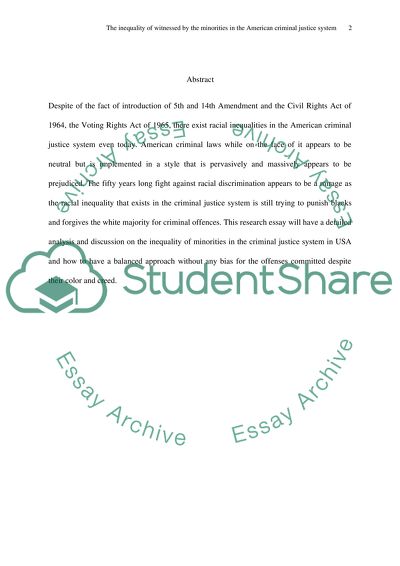 The Minorities in the American Criminal Justice System