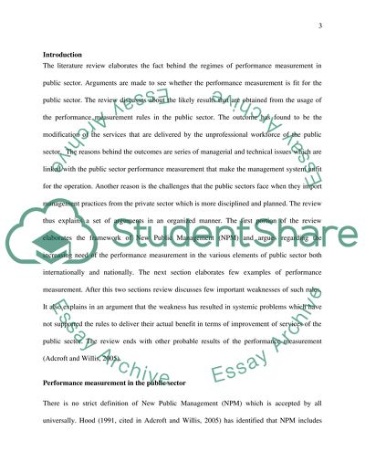 Impact of the New Performance Management in the Public Sector