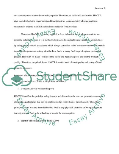 HACCP(Hazard analysis and critical control points)