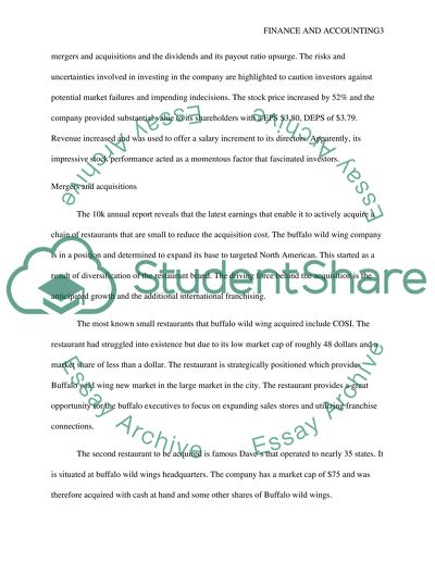 Finance and Accounting - Mergers and Acquisitions