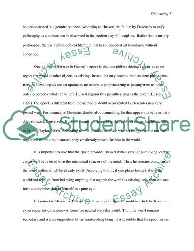 Critically compare and contrast the methods and aims of Husserls epoch with Descartes method of doubt