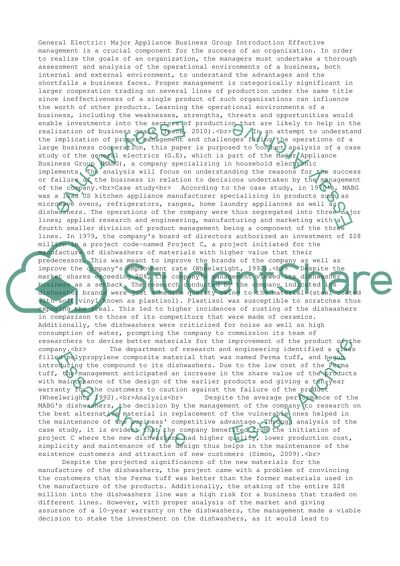 General Motor new weekly case study