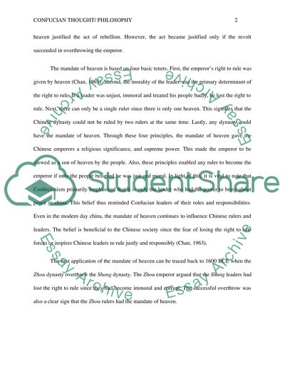 Confucian Thought/ Philosophy