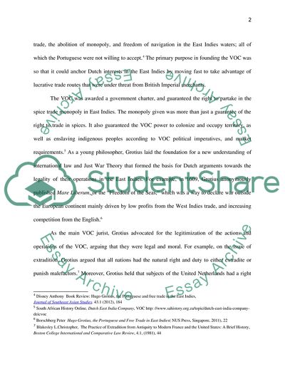 The Legitimization of the Actions and Operations of the VOC