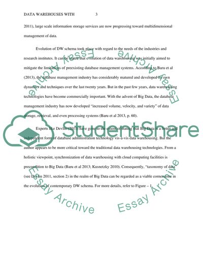 Data Warehouses with Big Data