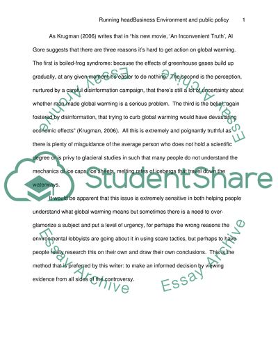 Global Warming: a Problem as Environmentalists and Lobbyists