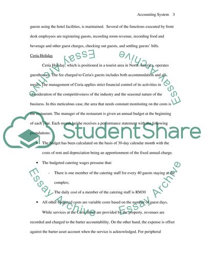 Hotel accounting system