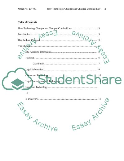 Changes in Technology and Criminal Law