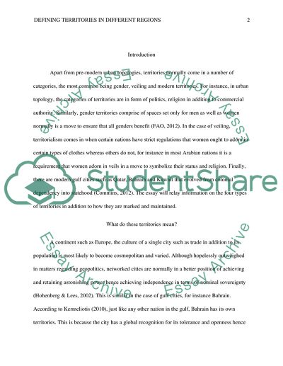 Defining Territories in different regions